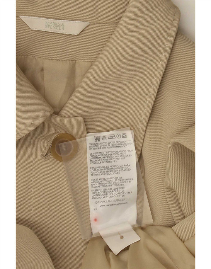 Marks & Spencer Damen-Mantel in Standard-Passform, UK 18, XL, Beige, Polyester