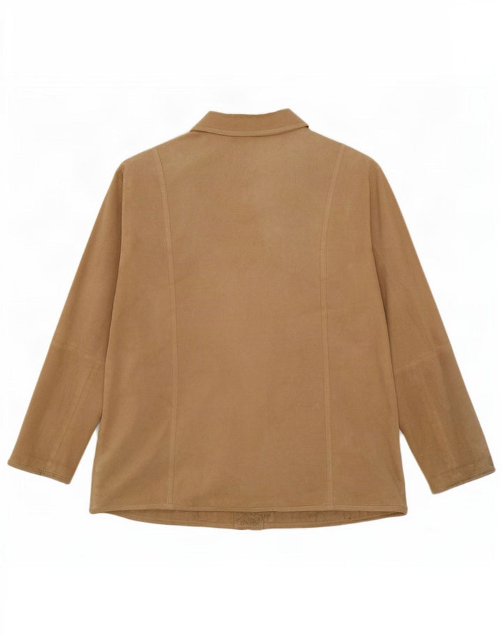 SAMOON Damen Overshirt Wildlederhemd UK 20 2XL Beige Leder