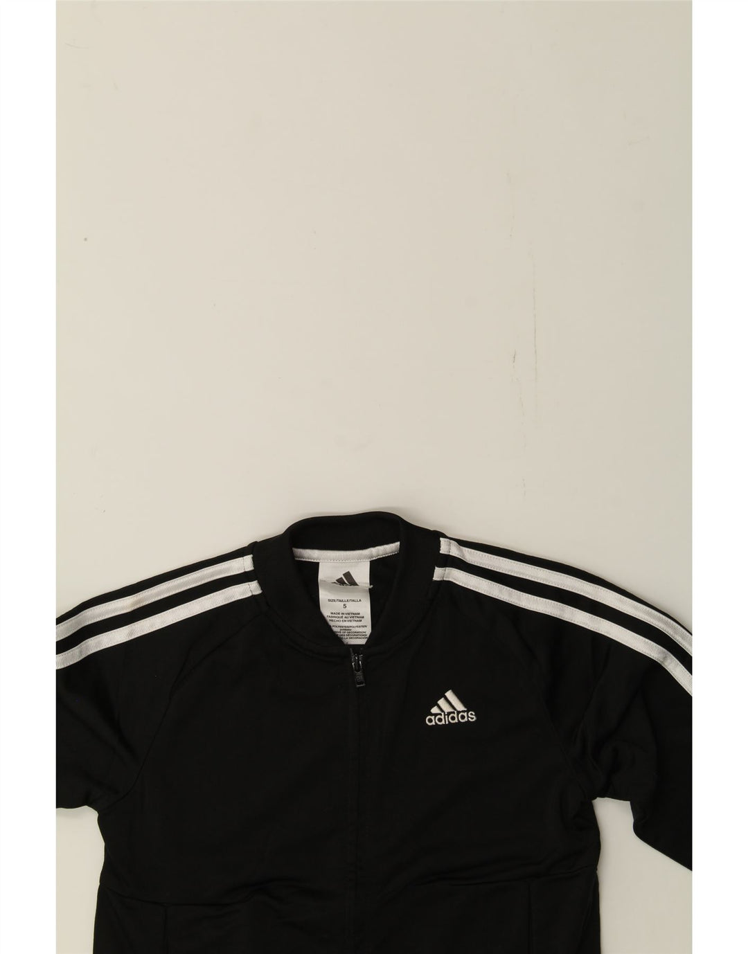 ADIDAS Boys Tracksuit Top Jacket 4-5 Years Black Polyester Vintage Adidas and Second-Hand Adidas from Messina Hembry 
