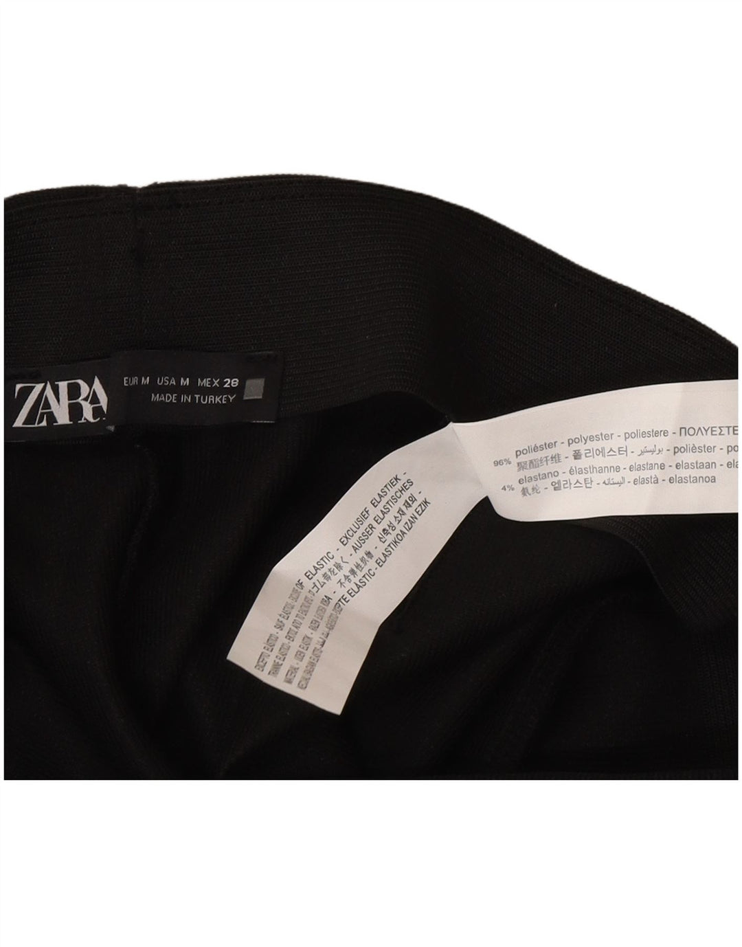 Zara Damen Flare Freizeithose Medium W28 L28 Schwarz Polyester