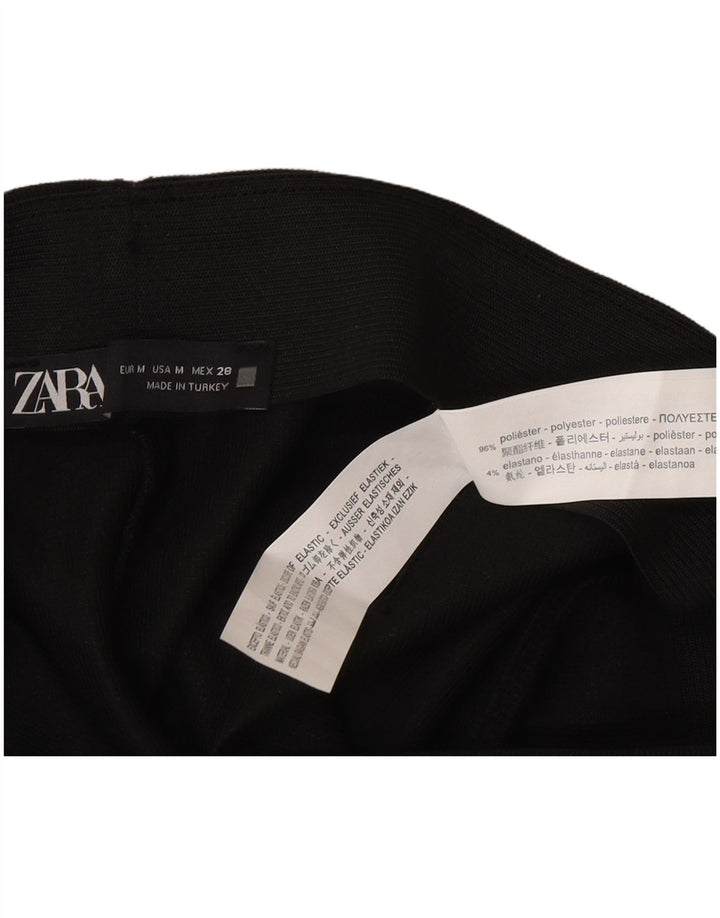 Zara Damen Flare Freizeithose Medium W28 L28 Schwarz Polyester