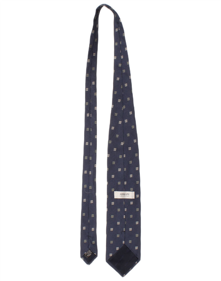 Armani Collezioni Herren-Krawatte, Einheitsgröße, blau, geometrisch, Seide, klassisch