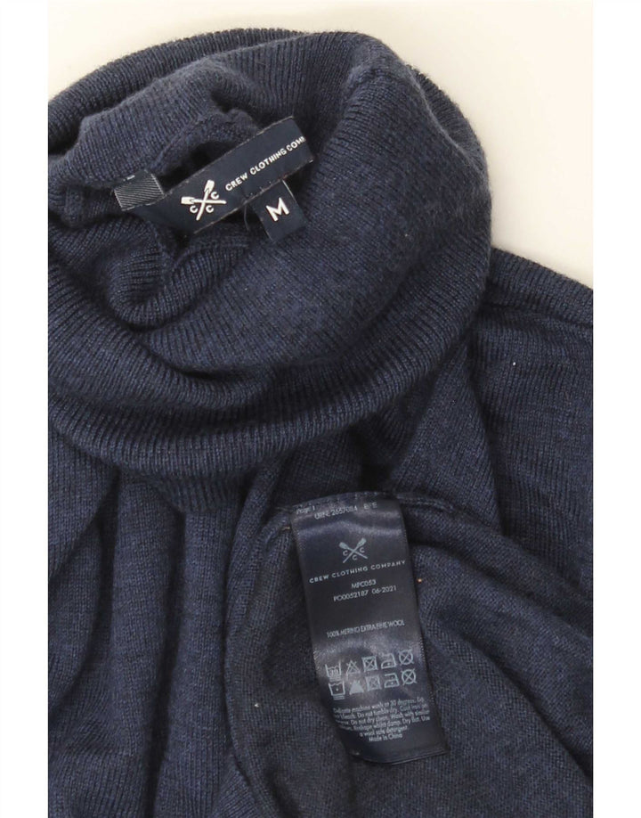 Crew Clothing Herren-Rollkragenpullover aus Merinowolle in mittlerem Marineblau