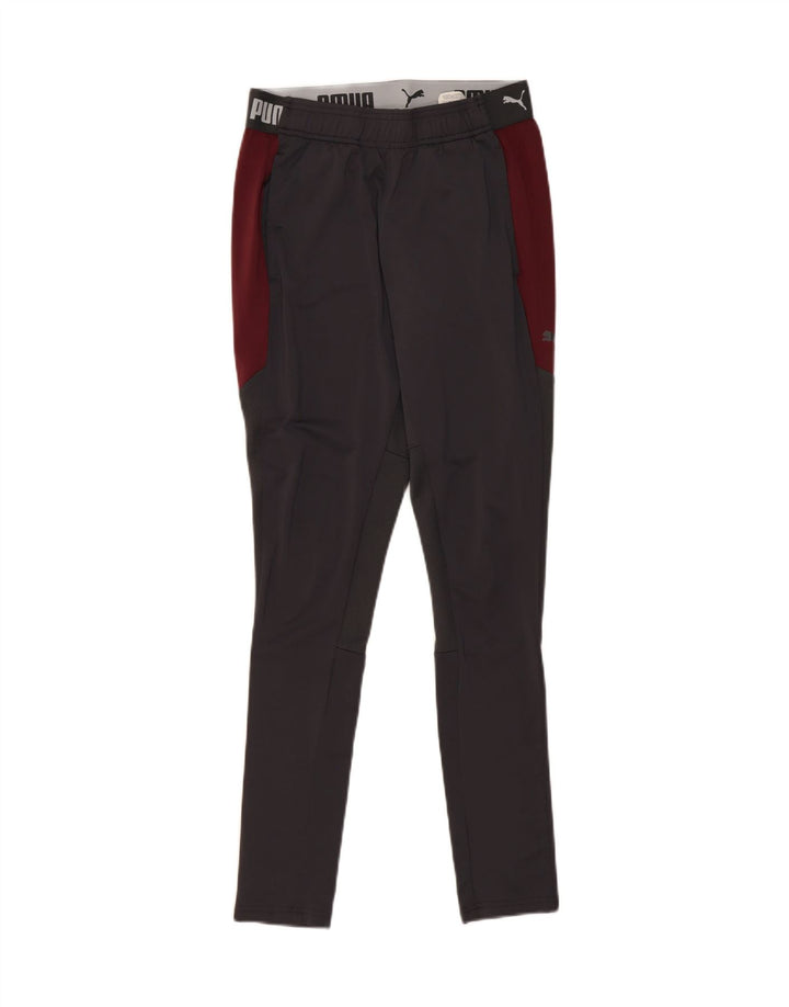 PUMA Mens Tracksuit Trousers Small Grey Colourblock Polyester