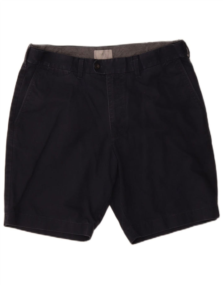Marks & Spencer Herren-Chinoshorts W36, Größe L, Marineblau, Baumwolle