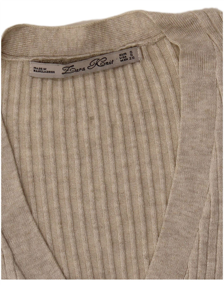 Zara Damen-Cardigan-Pullover UK 8 Small Beige