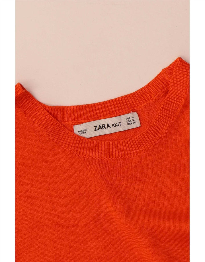 Zara Damen Weste Tank Top UK 12 Medium Orange