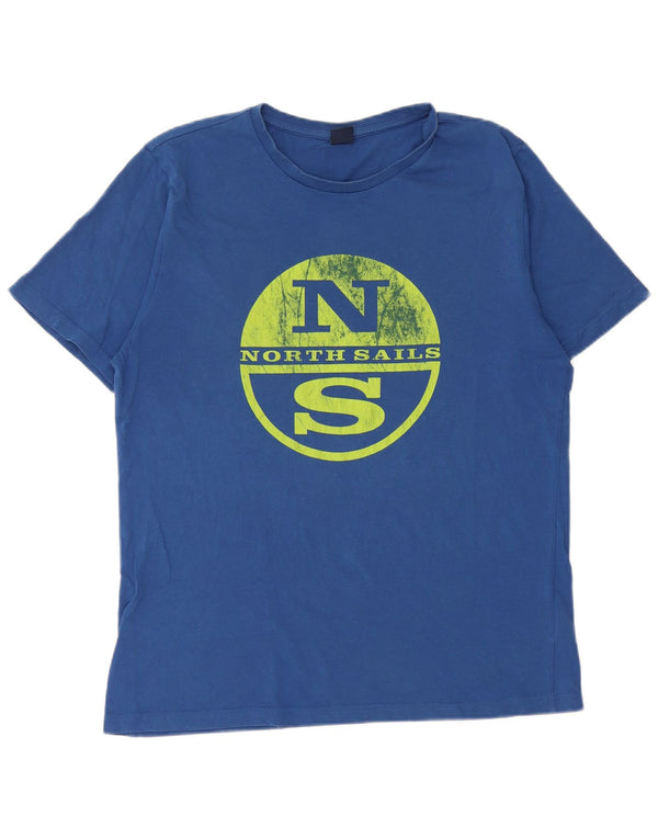 North Sails Herren-T-Shirt mit Grafik, mittelblaue Baumwolle
