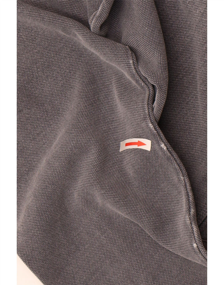 Fat Face Herren-Sweatshirt mit Reißverschluss am Hals, groß, aus grauer Baumwolle
