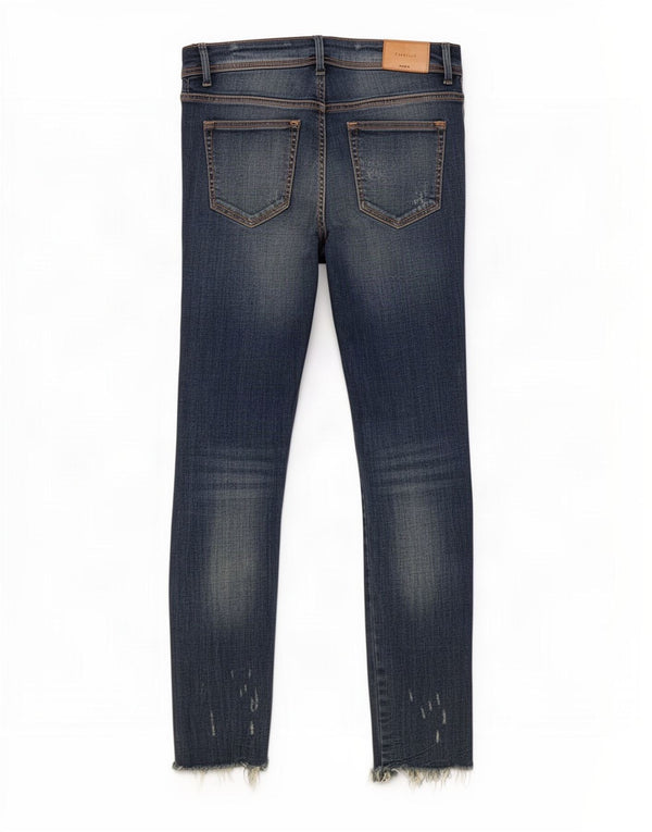 Zara Damen Trafaluc Distressed Skinny Jeans EU 38 Small W28 L27 Blau