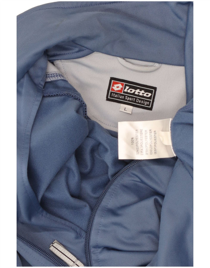 LOTTO Herren-Trainingsanzug-Oberteil, Jacke, groß, blaues Farbblock-Polyester