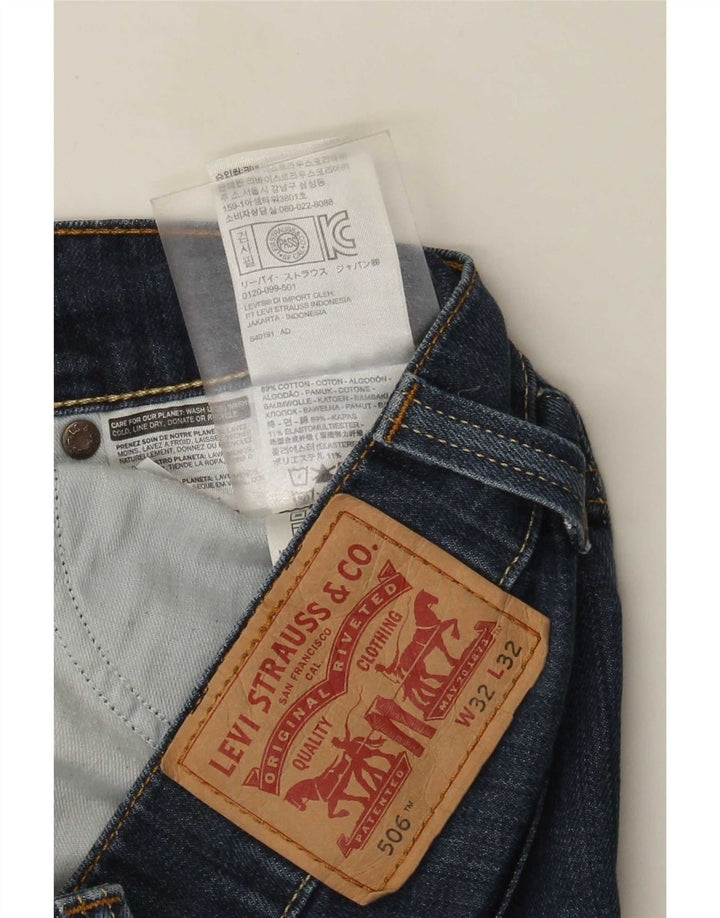 Levi's Herren 506 Straight Jeans W32 L32 Blaue Baumwolle