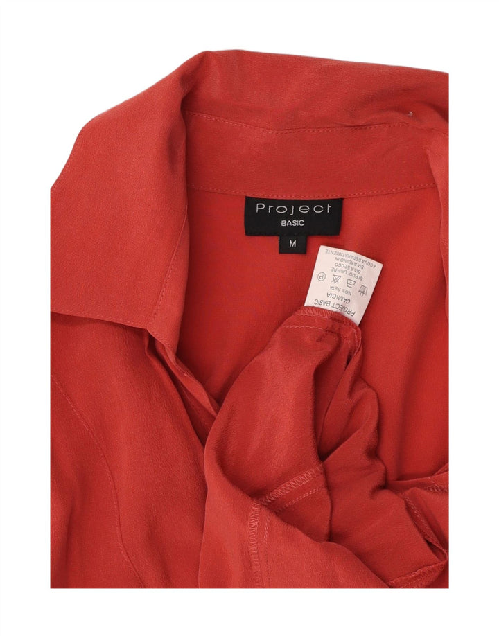 PROJECT Womens Shirt Blouse UK 14 Medium Red Silk