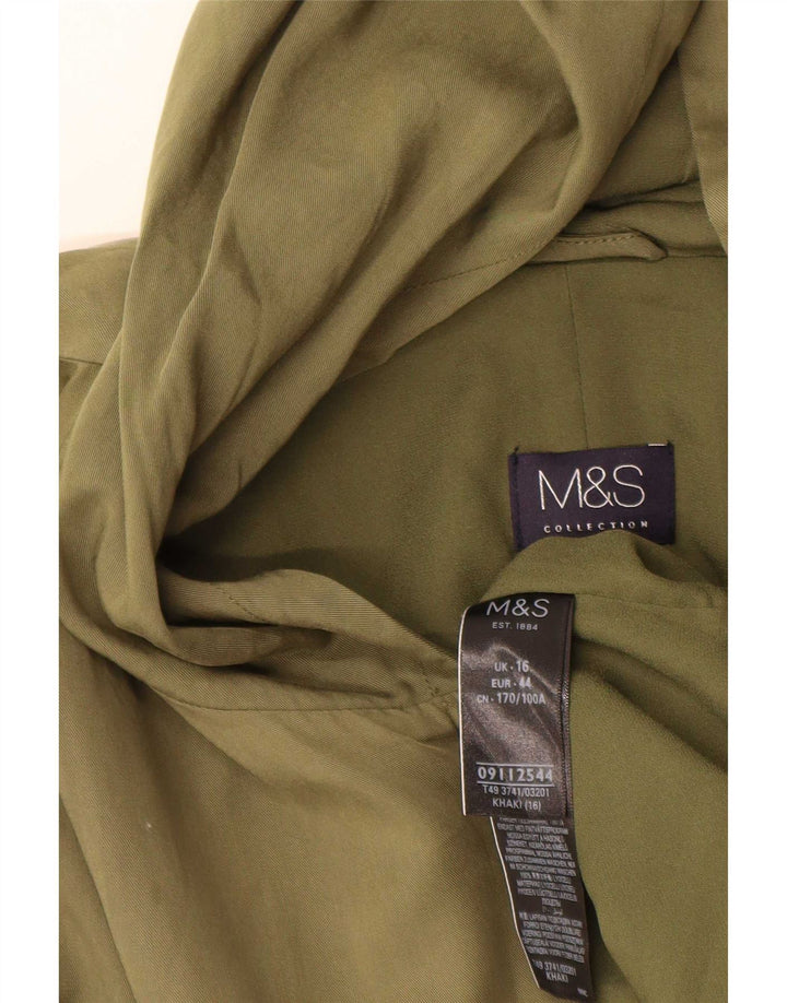 Marks & Spencer Damen-Parka mit Kapuze, UK 16, Größe L, Khaki, Polyester