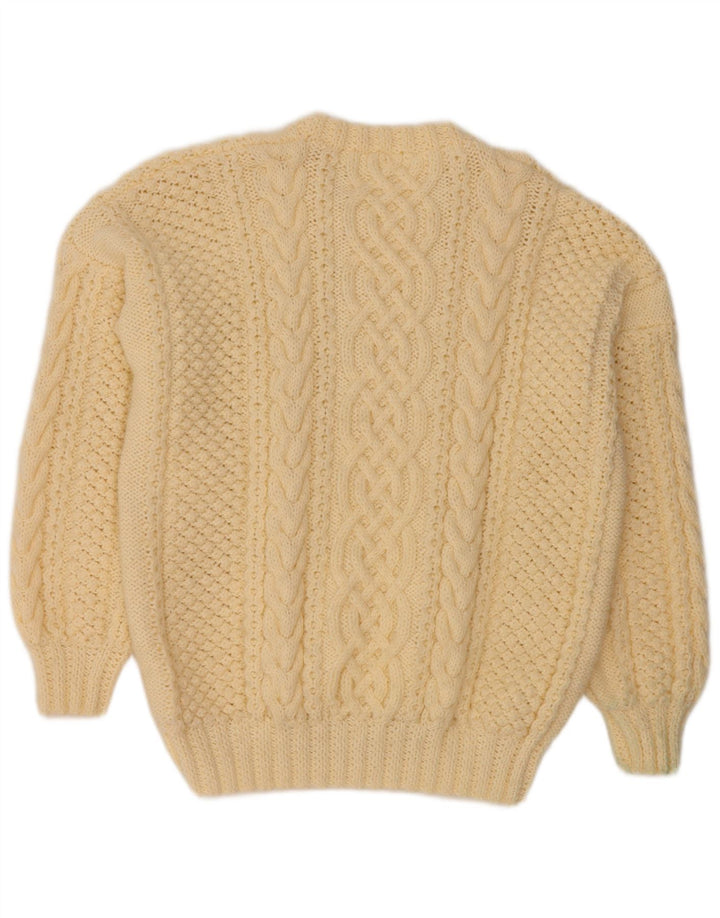 VINTAGE Damen-Pullover mit Rundhalsausschnitt, Gr. 14, groß, gebrochenes Weiß