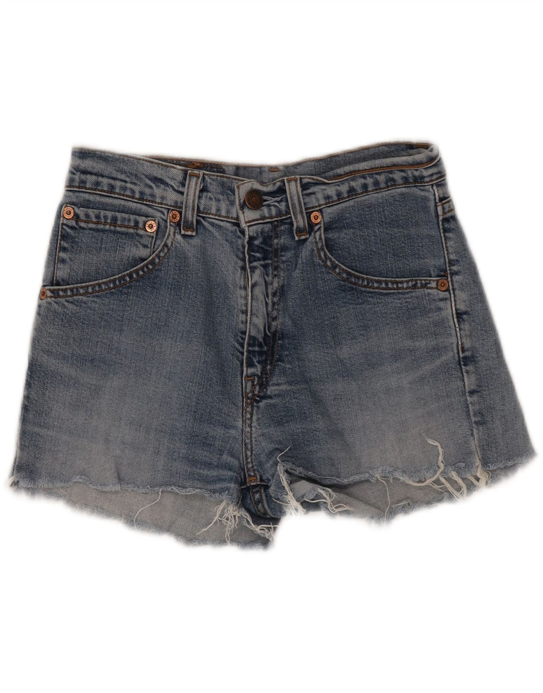 LEVI'S Womens 525 Denim Shorts W28 Medium Blue