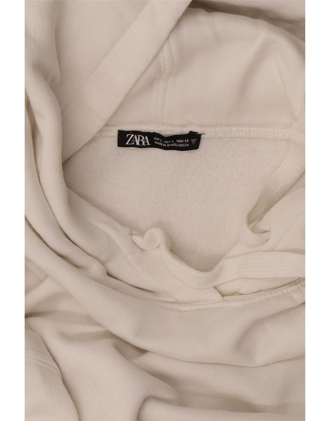 Zara Damen Übergroßer Kapuzenpullover UK 16 Large Weiß