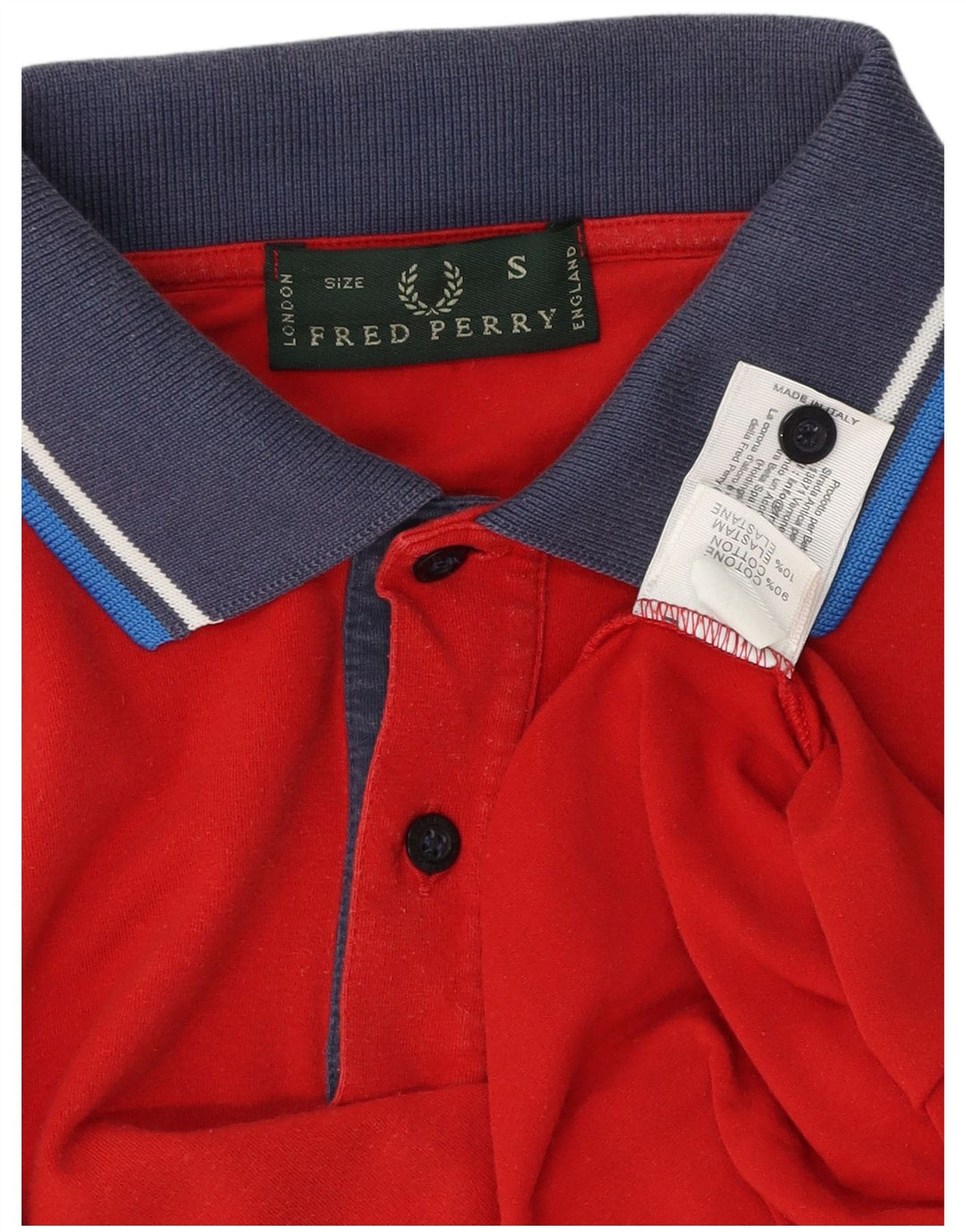 FRED PERRY Herren-Poloshirt, klein, rot, Colourblock-Baumwolle