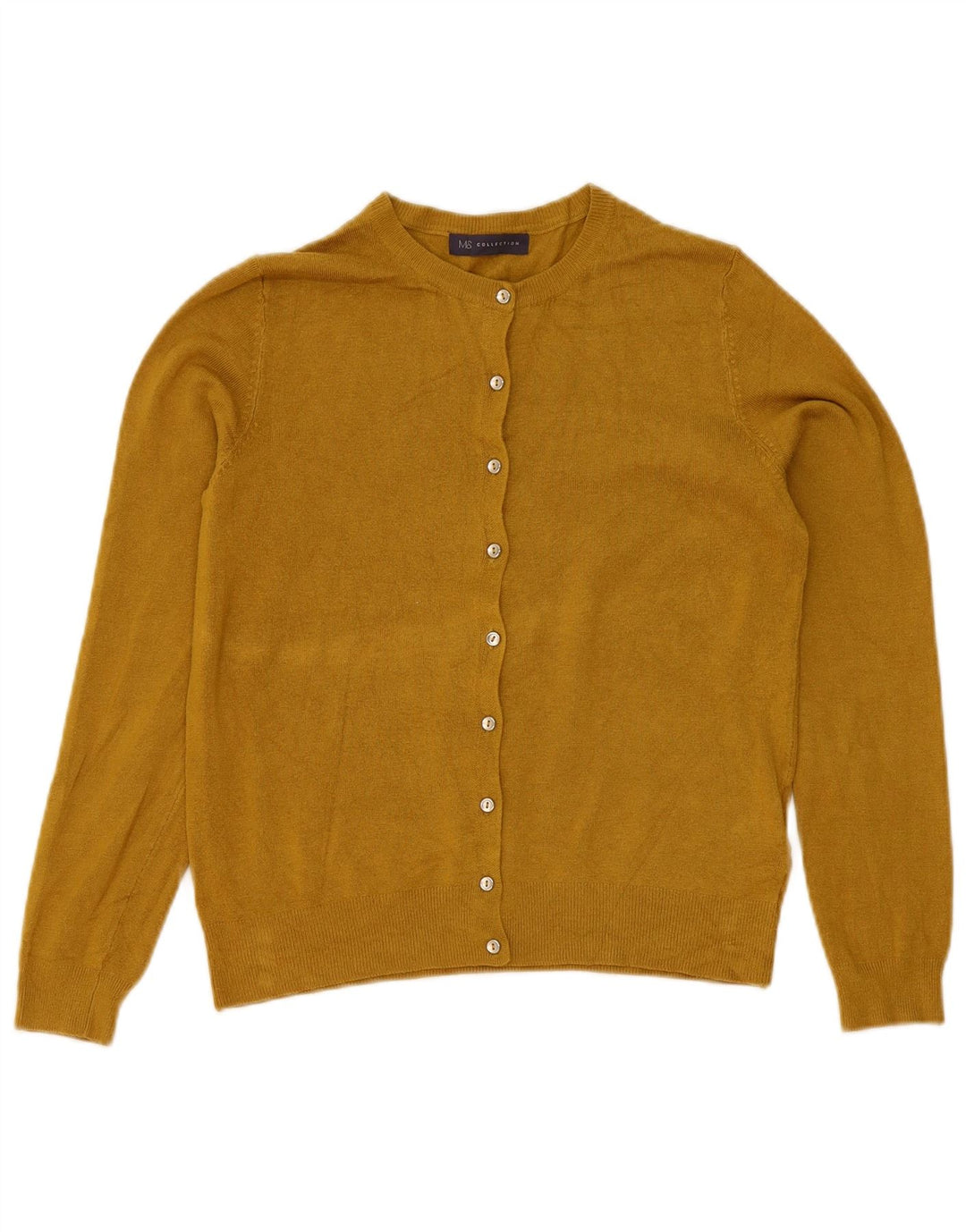 Marks & Spencer Damen-Cardigan-Pullover UK 12 Mittelgelbe Viskose