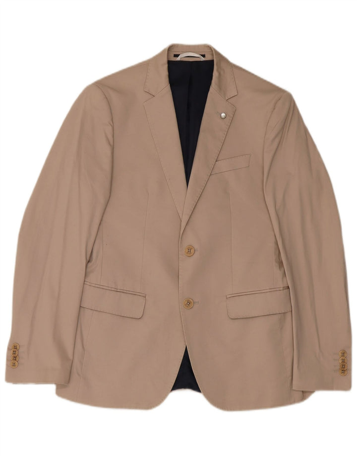 Liu Jo Herren-Blazer mit 2 Knöpfen, IT 48, mittelbeige Baumwolle