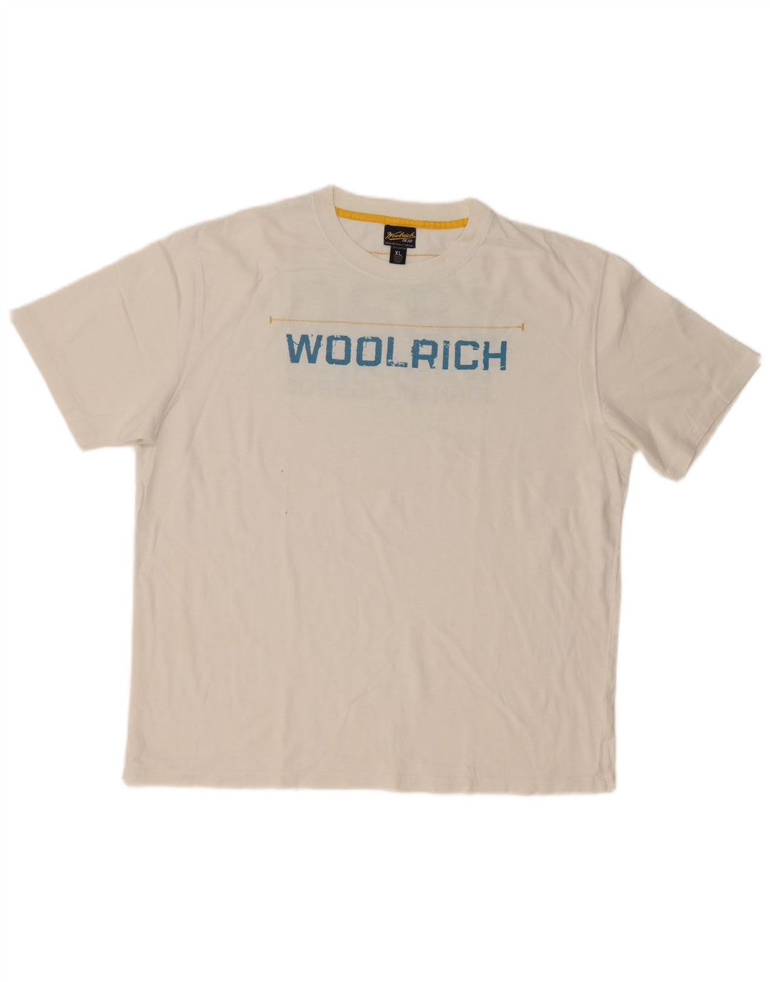 Woolrich Herren Grafik-T-Shirt-Oberteil XL aus weißer Baumwolle