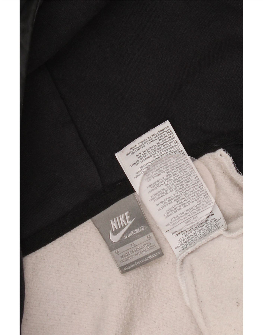 Nike Herren-Kapuzenpullover mit grafischem Reißverschluss, Mittelschwarz, Colourblock-Baumwolle