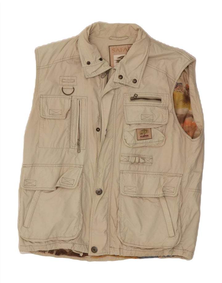 KLEPPER Mens Utility Gilet UK 40 Large Beige Cotton Vintage Klepper and Second-Hand Klepper from Messina Hembry 