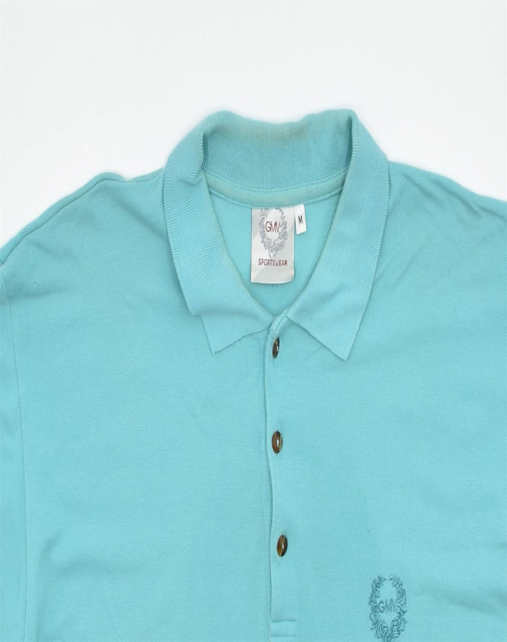 VINTAGE Mens Polo Shirt Medium Blue Cotton | Vintage | Thrift | Second-Hand | Used Clothing | Messina Hembry 