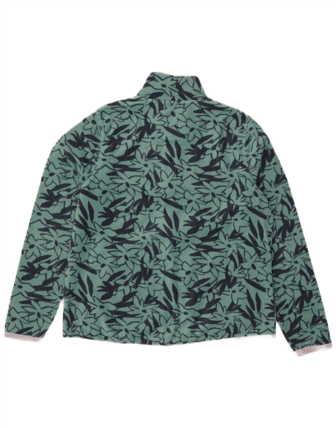 Weird Fish Damen-Fleecejacke, Gr. 14, groß, grün, geblümt, Polyester
