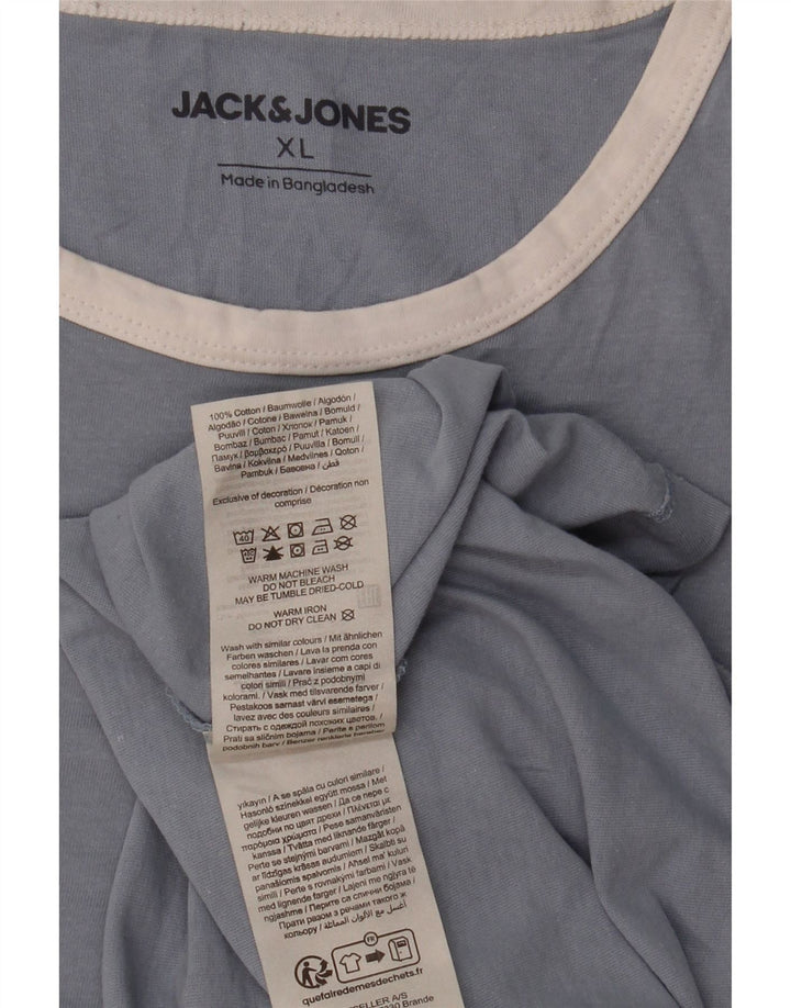 JACK & JONES Herren T-Shirt Top XL Blau Baumwolle