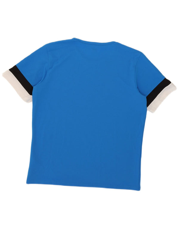 Puma Herren T-Shirt Top XL Blau Colourblock Polyester