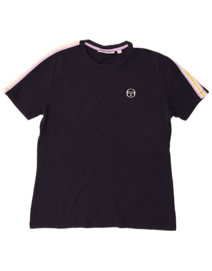 SERGIO TACCHINI Herren T-Shirt Top Small Marineblau Farbblock