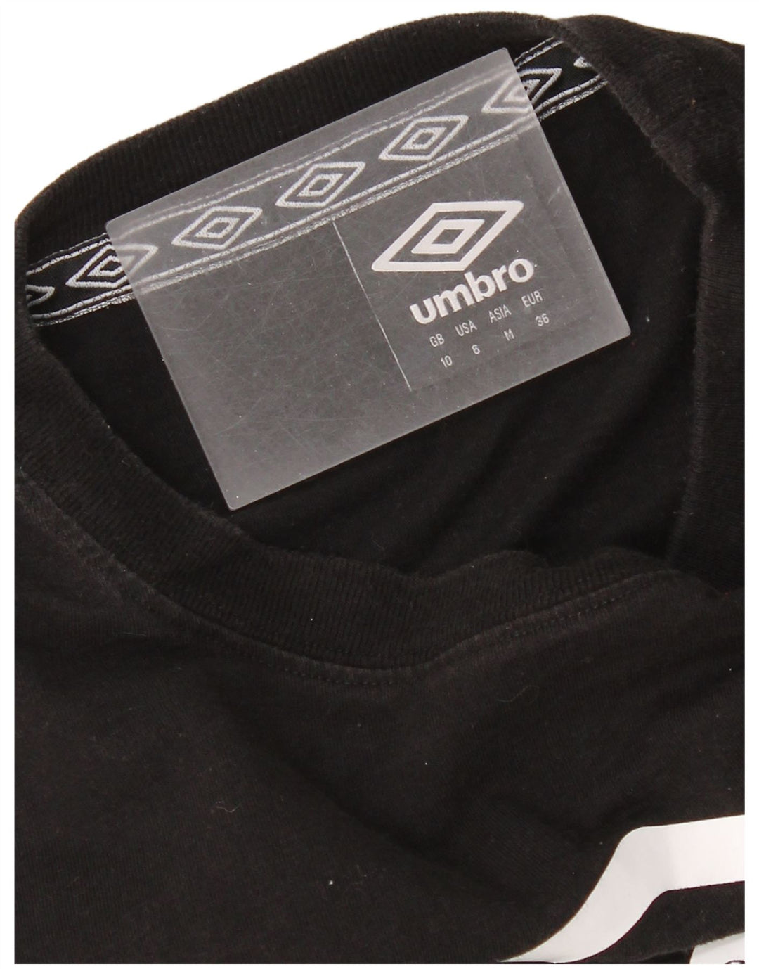 Umbro Damen Crop Oversized Graphic Top Langarm UK 10 Small Schwarz
