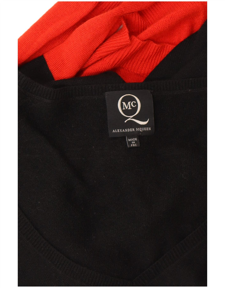 ALEXANDER MCQUEEN Damen Pulloverkleid IT 42 Medium Schwarz Viskose Designer