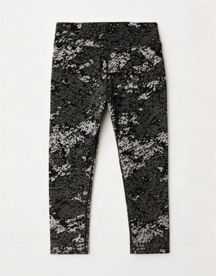 Nike Damen Dri Fit Capri Leggings UK 12 Mittelgrau gepunktetes Polyester