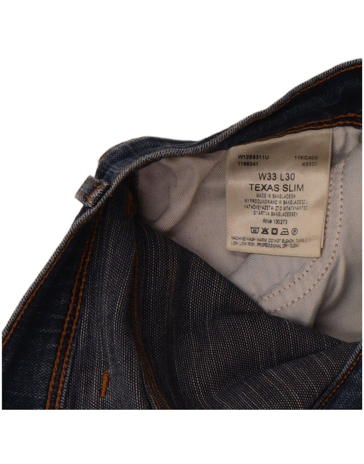 Wrangler Damen Texas Slim Jeans W33 L30 Blaue Baumwolle