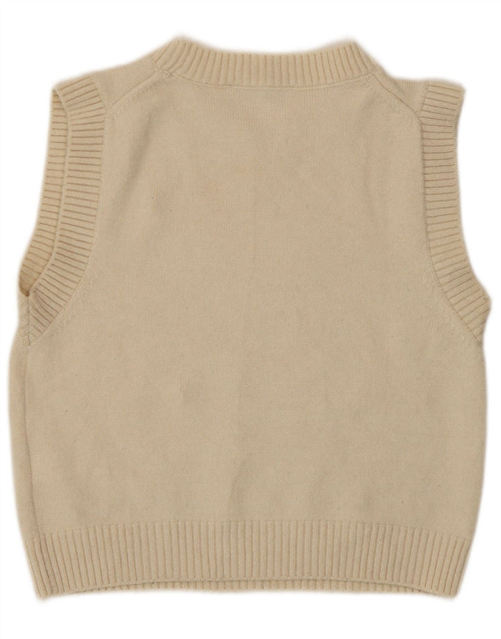 Zara Damen Crop Vest Tank Top UK 14 Medium Off White Polyester