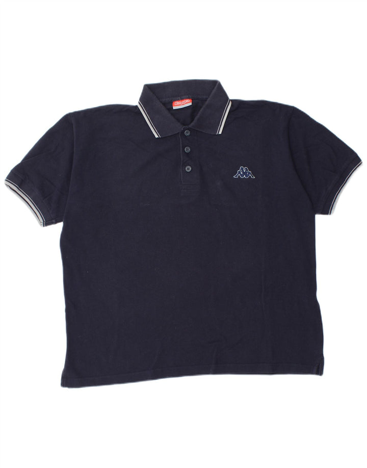 Kappa Herren-Poloshirt, mittelmarineblaue Baumwolle