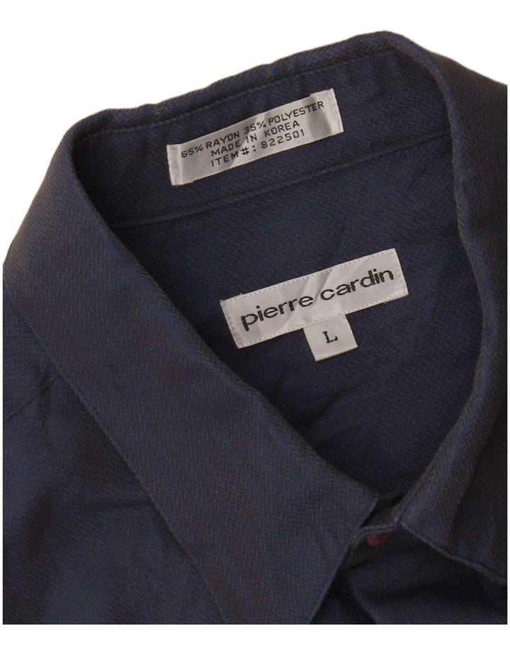 Pierre Cardin Herrenhemd, groß, blau, geometrisch, Viskose