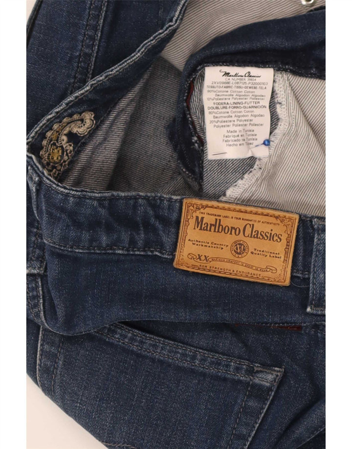 Marlboro Classics Damen Slim Jeans W32 L30 Marineblaue Baumwolle