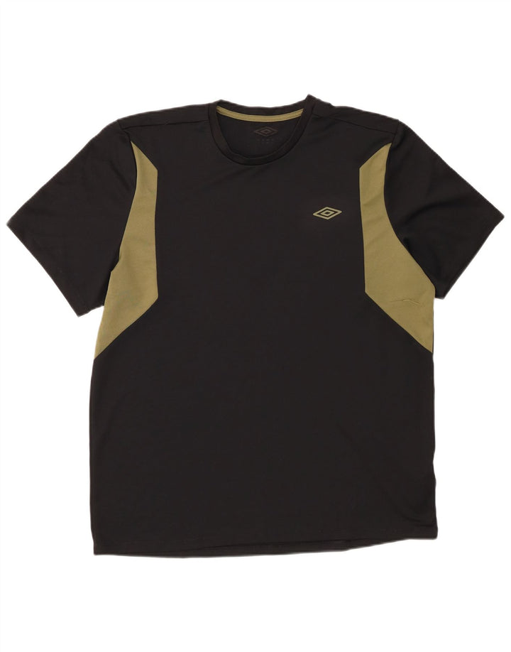 Umbro Herren T-Shirt Top Mittelschwarzes Colourblock-Polyester