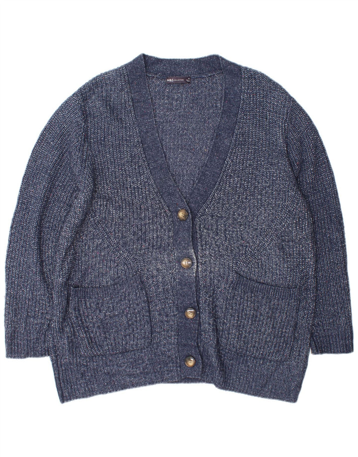 Marks & Spencer Damen-Strickjacke in Übergröße, Gr. 18, XL, Blau meliert