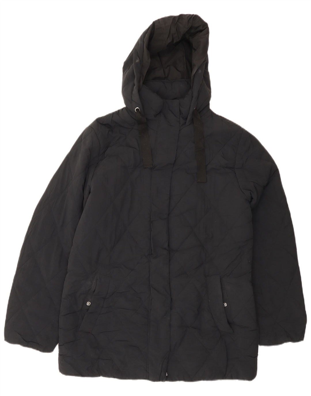 Marks & Spencer Damen-Kapuzen-Übergröße, wattierte Jacke, Gr. 8, Schwarz