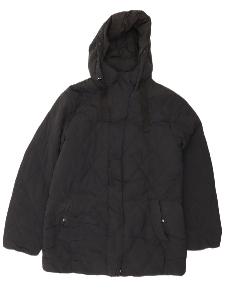Marks & Spencer Damen-Kapuzen-Übergröße, wattierte Jacke, Gr. 8, Schwarz