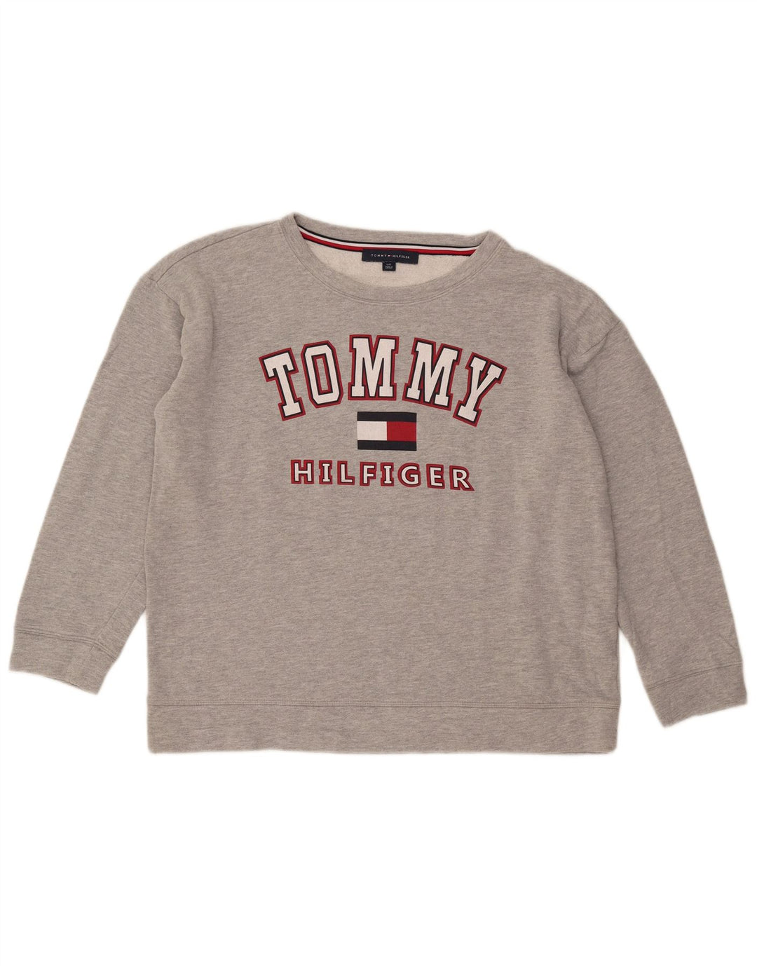 Tommy Hilfiger Damen-Sweatshirt mit Grafik-Übergröße, Gr. 16, Grau