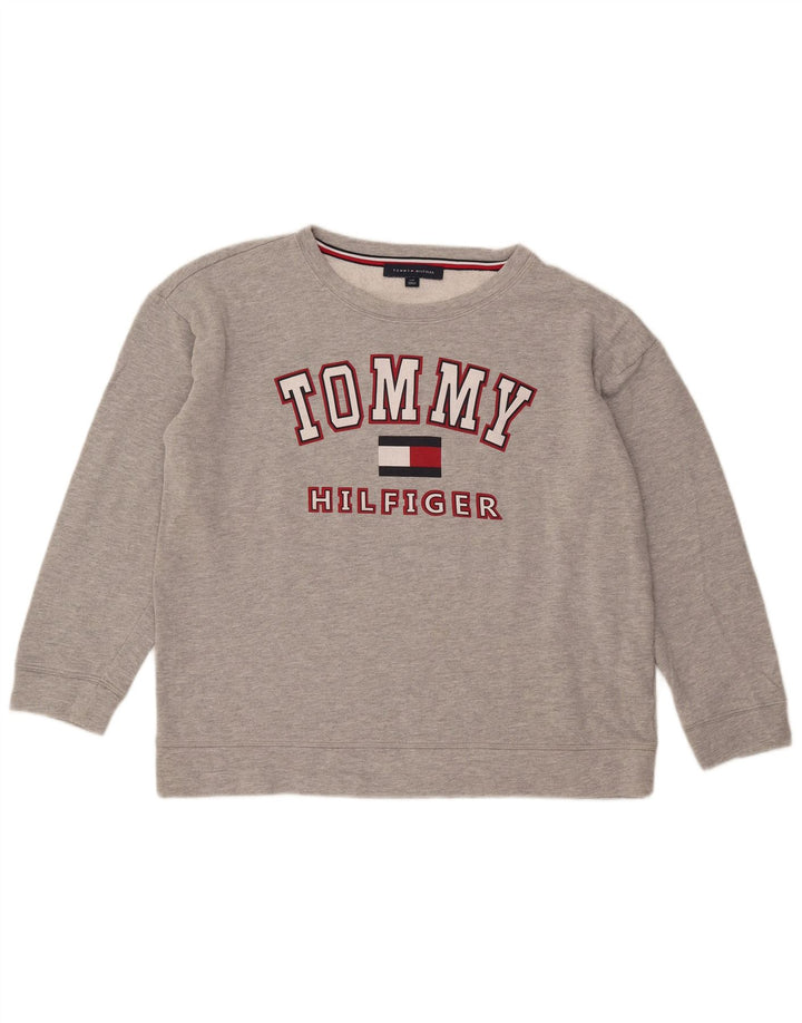 Tommy Hilfiger Damen-Sweatshirt mit Grafik-Übergröße, Gr. 16, Grau