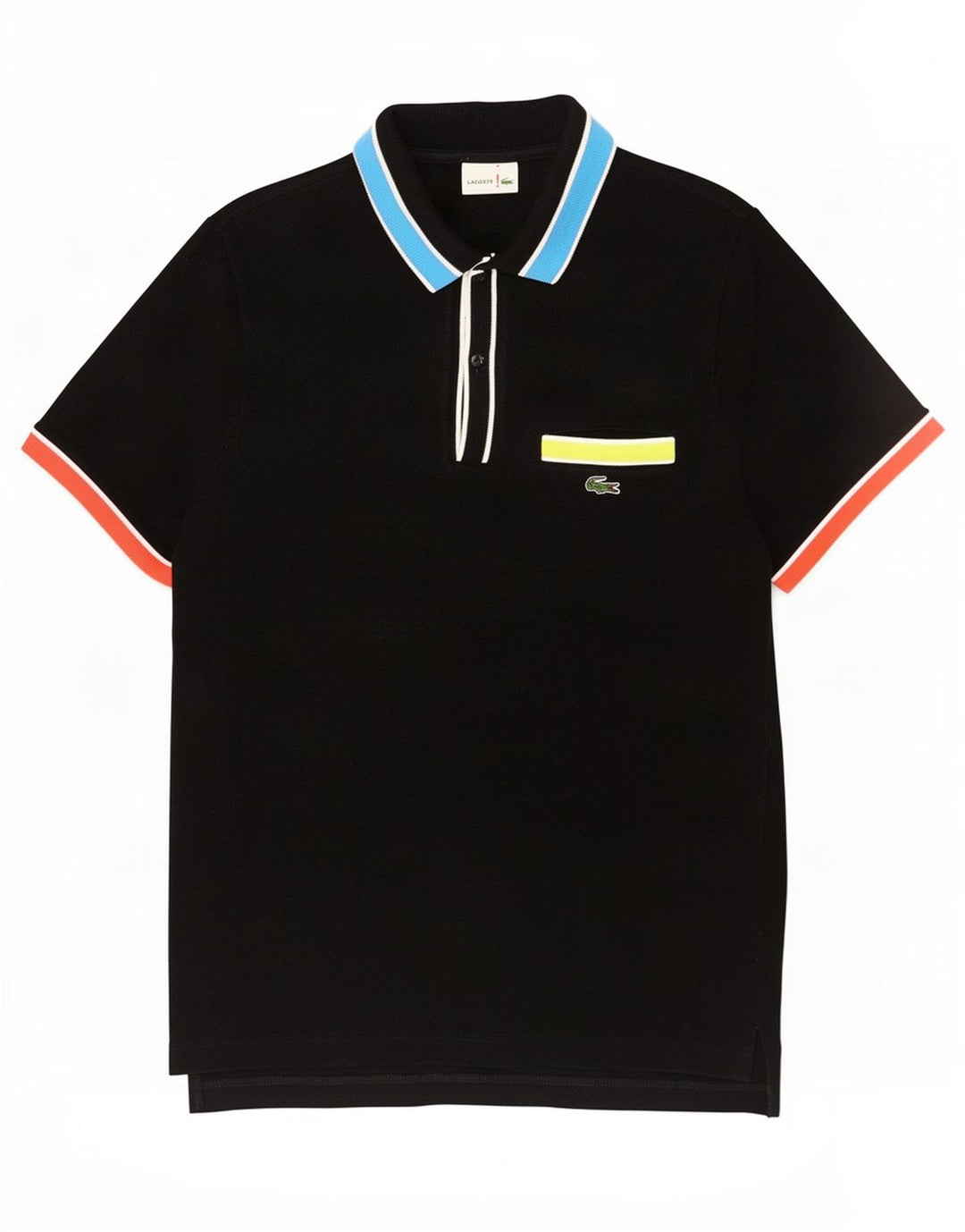 Lacoste Herren-Poloshirt, Größe 4, mittelschwarz, Colourblock-Baumwolle