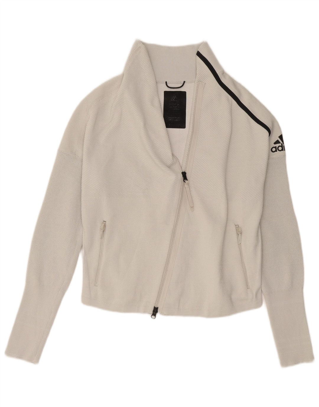 Adidas Damen Graphic Trainingsanzug Top Jacke UK 8/10 Small Weiß Polyester