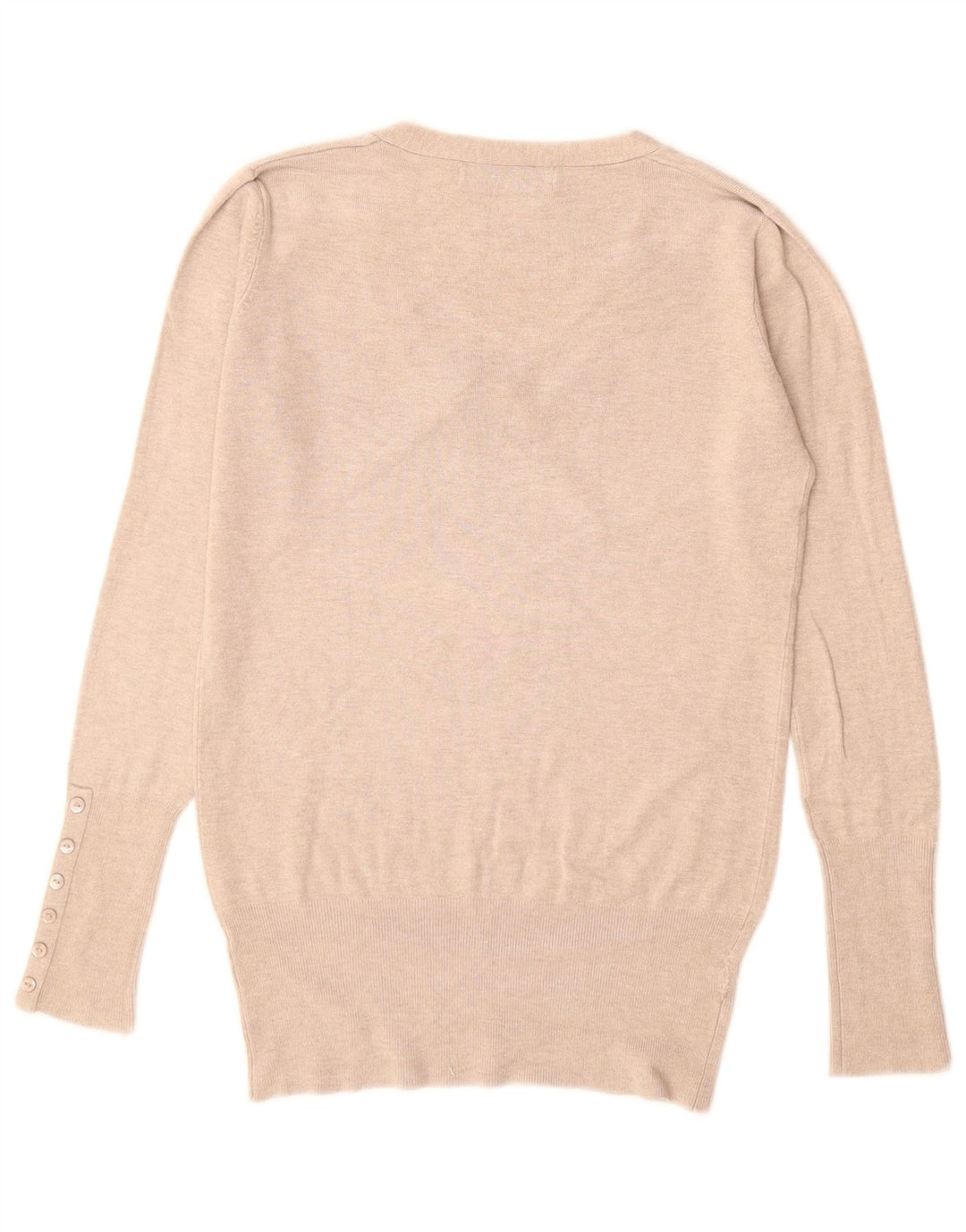 ZARA Damen-Pullover mit V-Ausschnitt, Gr. 12, Mittelbeige