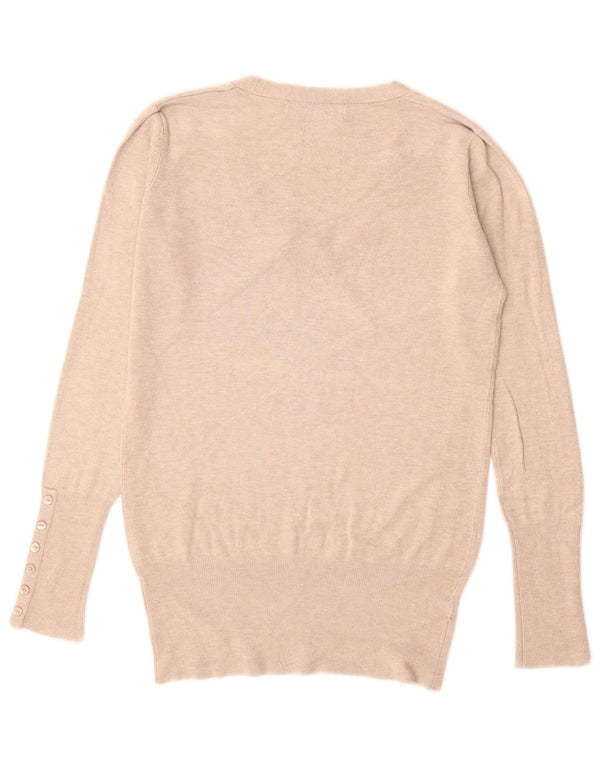 ZARA Damen-Pullover mit V-Ausschnitt, Gr. 12, Mittelbeige